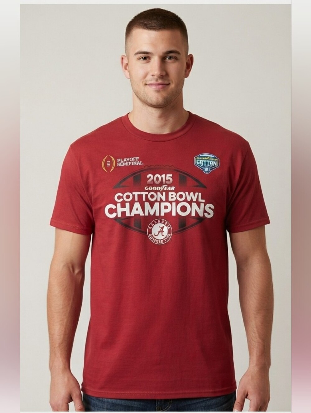 adidas Men's Short Sleeve Graphic 2015 Goodyear Cotton Bowl Tee Size Small - New